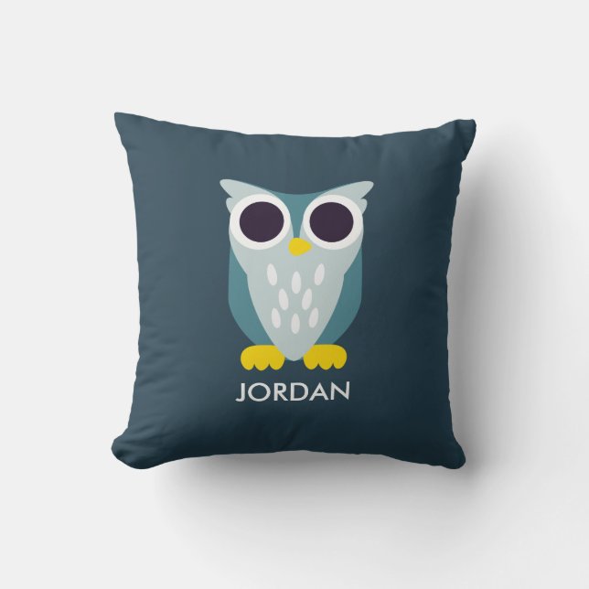 Henry the Owl Throw Pillow (Front)