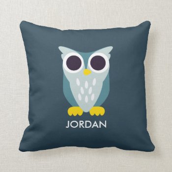 Henry The Owl Throw Pillow by peekaboobarn at Zazzle