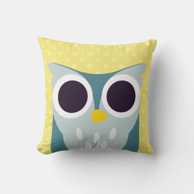 Henry the Owl Throw Pillow (Front)