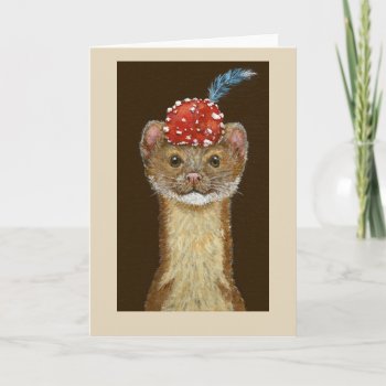 Henry The Weasel Greeting Card by vickisawyer at Zazzle