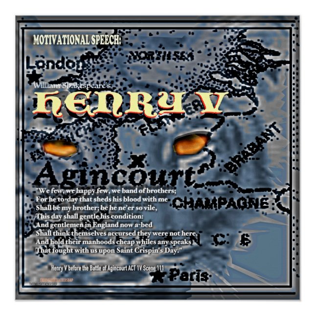 Henry V Motivational Speech Poster (Front)