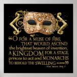 Henry V Quote (Gold Version) Poster