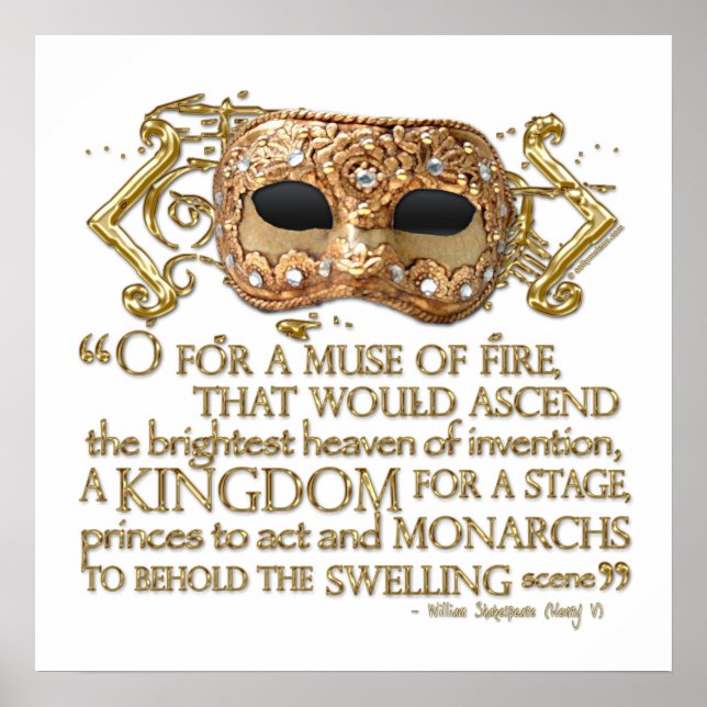 Henry V Quote (Gold Version) Poster (Front)