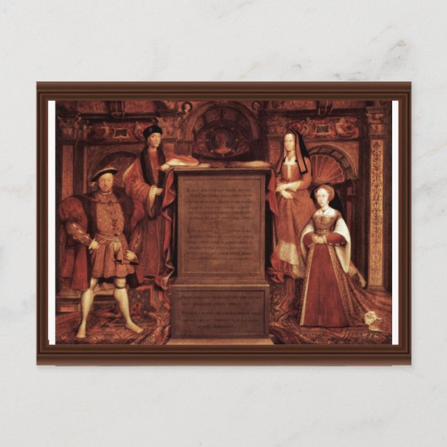 Henry Vii, Elizabeth Of York, Henry Viii And Jane Postcard (Front)