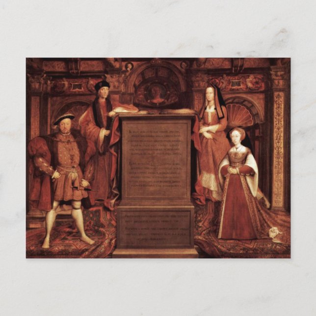 Henry Vii, Elizabeth Of York, Henry Viii And Jane Postcard (Front)
