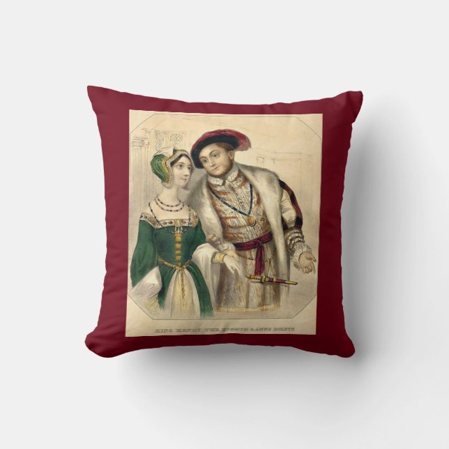 Henry VIII and Anne Boleyn Throw Pillow (Front)