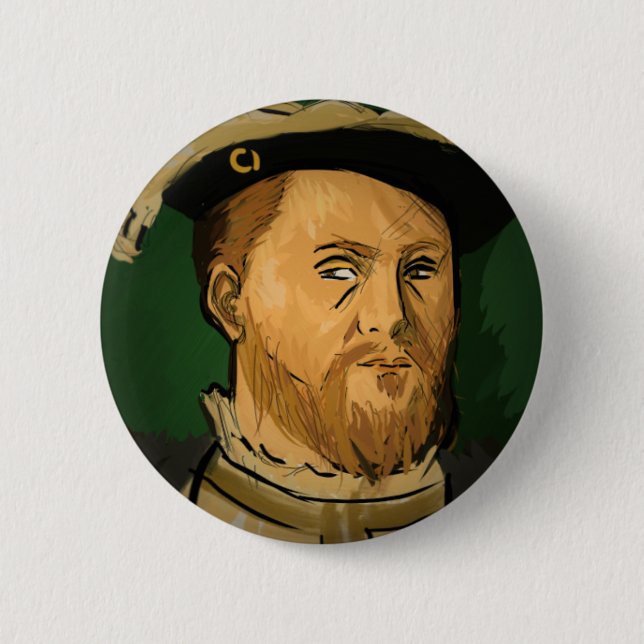 Henry VIII Badge Pinback Button (Front)