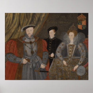 Henry VIII, Elizabeth I, and Edward VI Poster