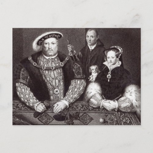 Henry VIII his daughter Queen Mary Postcard