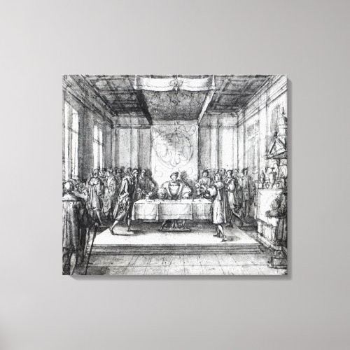 Henry VIII in his privy chamber Canvas Print