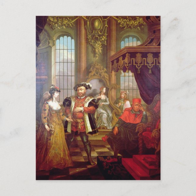 Henry VIII  introducing Anne Boleyn at court Postcard (Front)
