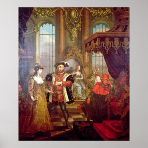 Henry VIII  introducing Anne Boleyn at court Poster