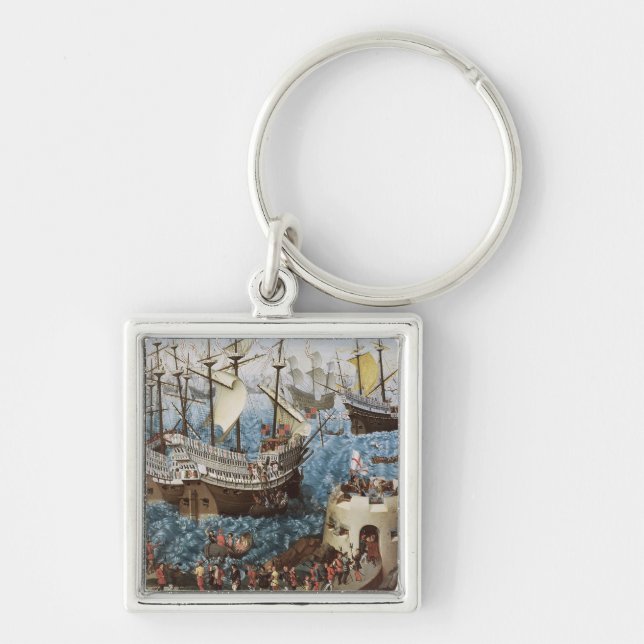 Henry VIII  on Board the Henry Grace a Dieu Keychain (Front)