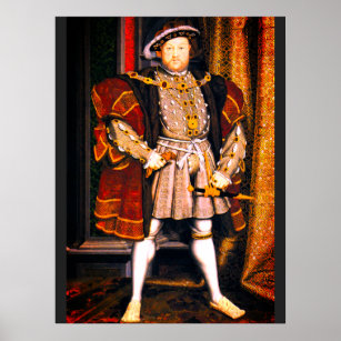 Henry VIII Tudors History King England six Wives Poster