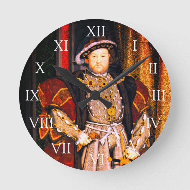 Henry VIII Tudors History King England six Wives   Round Clock (Front)