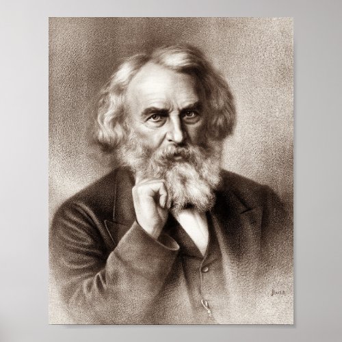 Henry Wadsworth Longfellow _ American Poet Poster