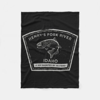 Henry's Fork River Idaho Fly Fishing Fleece Blanket