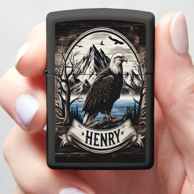 Henry's Mountain Eagle Zippo Lighter (In Hand)