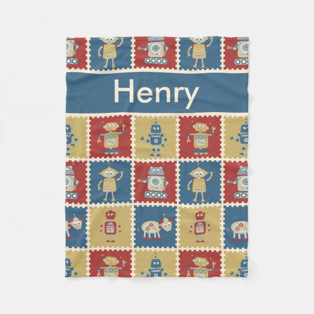 Henry's Personalized Robot Blanket (Front)