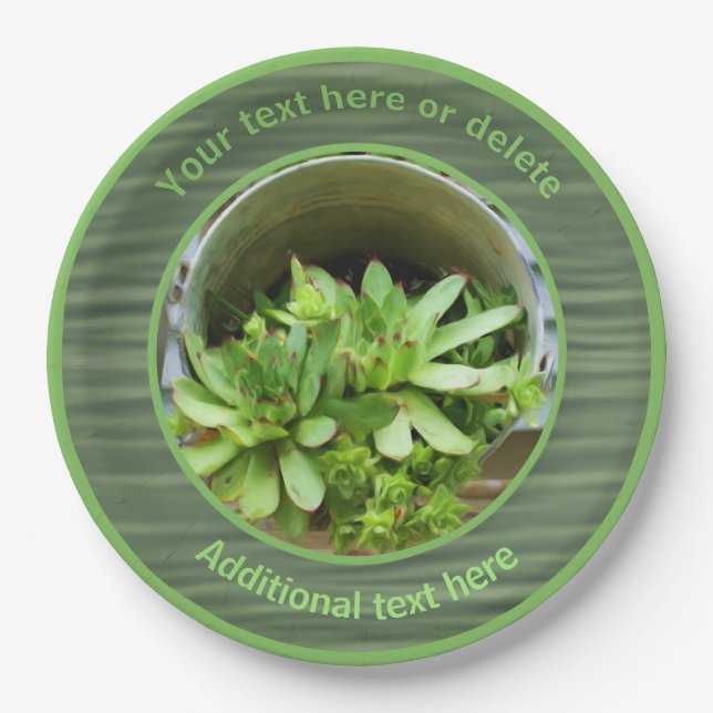 Hens And Chicks Nature Art Personalized Party   Paper Plates (Front)