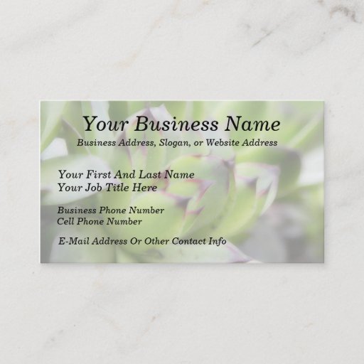 Customizable Hens And Chicks - Sempervivum Business Cards
