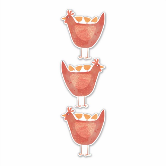 Hens and Chicks Sticker (Front)