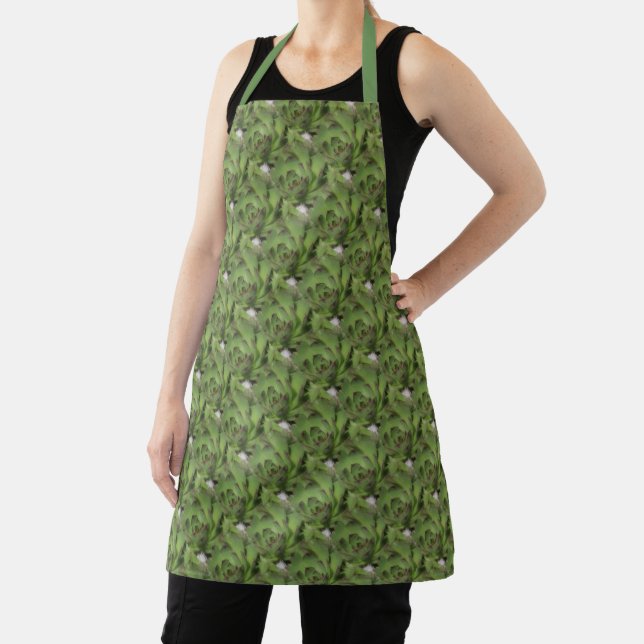 Hens And Chicks Succulents Nature Pattern    Apron (Insitu)