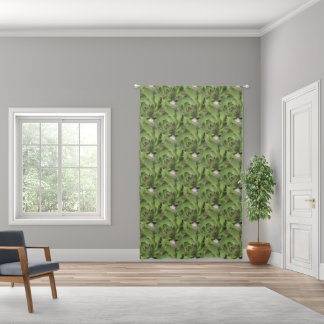 Hens And Chicks Succulents Nature Pattern Blackout Curtains