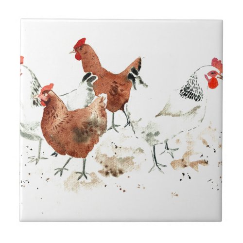 Hens Ceramic Tile