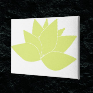 Hens & Chicks Succulent Modern Lime Green Abstrast Canvas Print