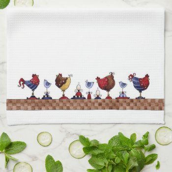 Hens In A Row - Kitchen Towel by marainey1 at Zazzle