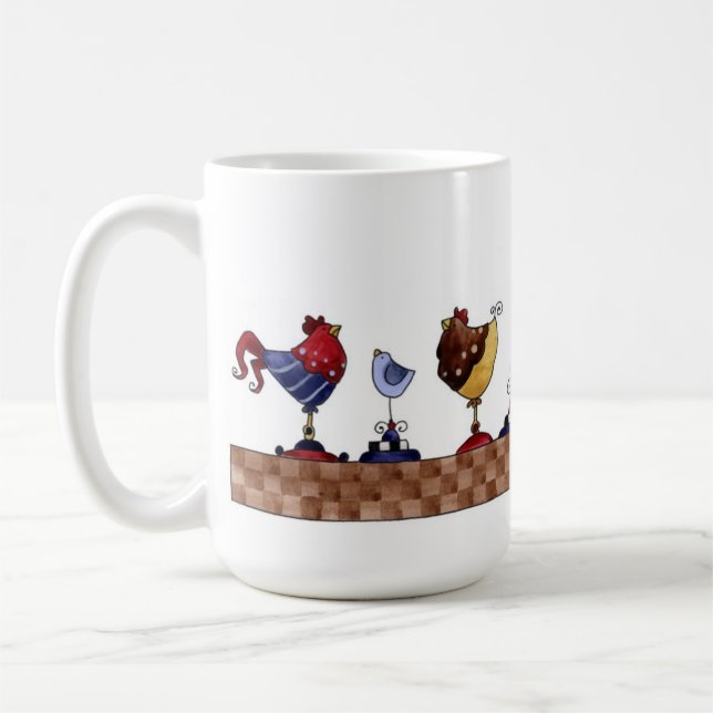 Hens in a Row - Mug (Left)