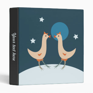 Hens Night Party Funny Chicken Moon 3 Ring Binder