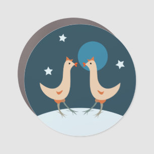 Hens Night Party Funny Chicken Moon Car Magnet