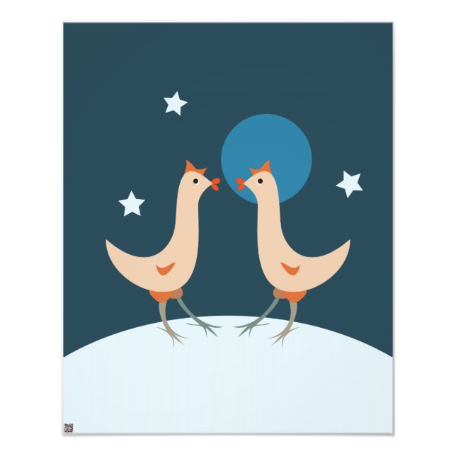 Hens Night Party Funny Chicken Moon Photo Print (Front)
