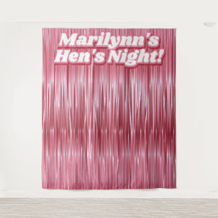 Hen's Night Rose Pink Faux Tinsel Backdrop