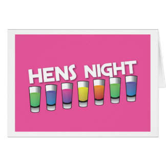 Hens night with Alcohol spirit shots Cards