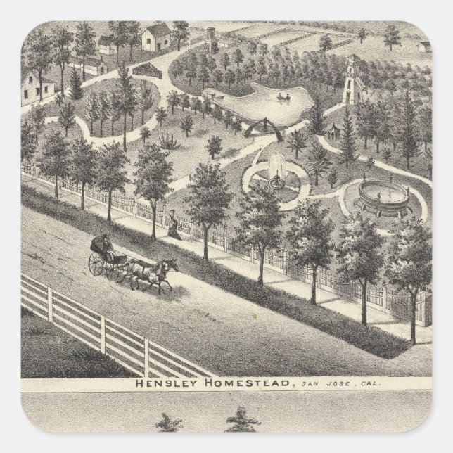 Hensley, Beans residences Square Sticker (Front)