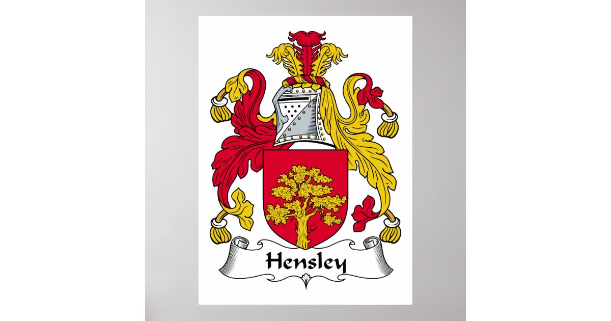 Hensley Family Crest Poster Zazzle Hensley Family Crest Poster Zazzle
