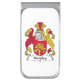 Hensley Family Crest Silver Finish Money Clip