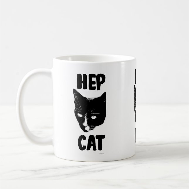 Hep Cat Fun Tuxedo Cat Photo Slogan Fun Coffee Mug (Left)