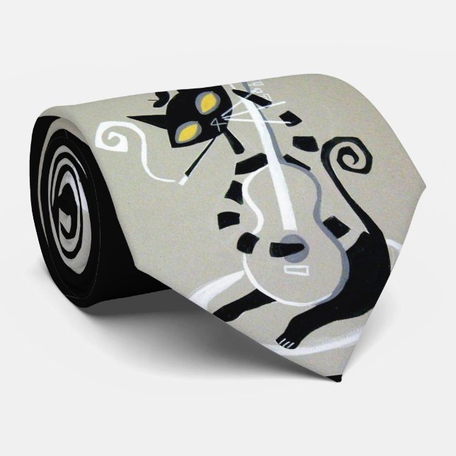 hep cat print neck tie (Rolled)