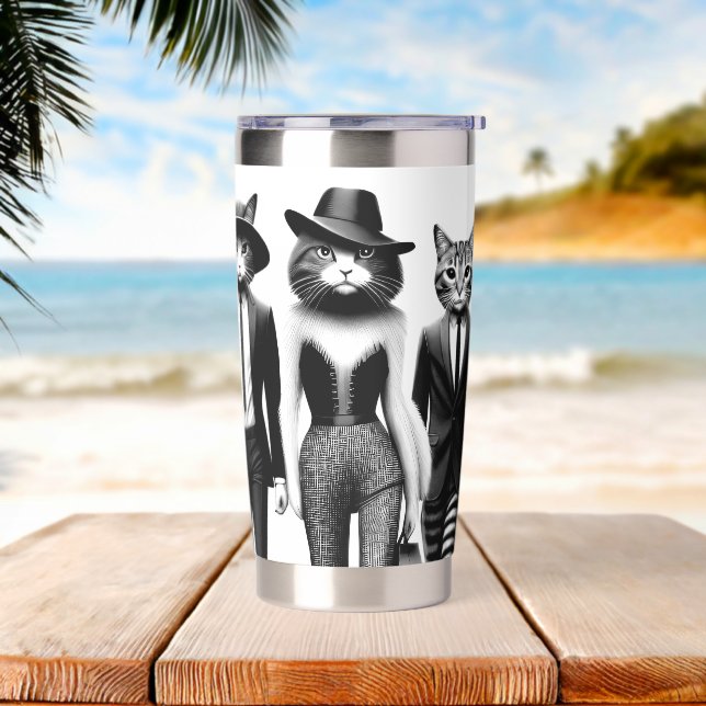 Hep Cat Runway Models Walking the Catwalk Insulated Tumbler (Beach)