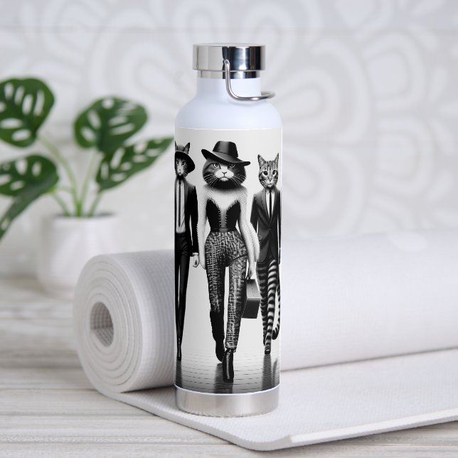 Hep Cat Runway Models Walking the Catwalk Water Bottle (Yoga)