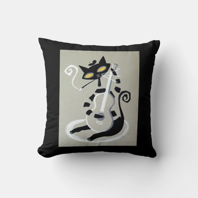 hep cat throw pillow (Front)