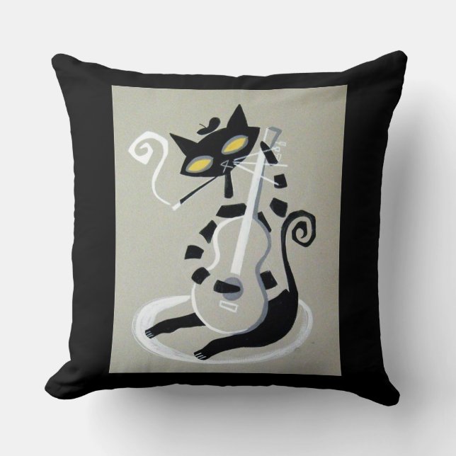 hep cat throw pillow (Front)