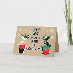 Hep Cats Retro Christmas - Personalized Holiday Card