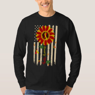 Hepatitis Awareness Sunflower Red and Yellow Ribbo T-Shirt