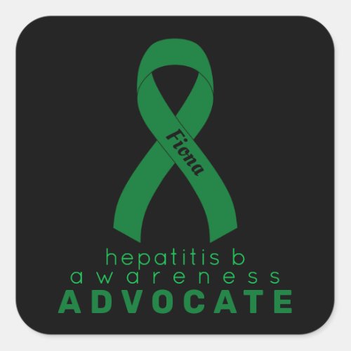 Hepatitis B Advocate Black Square Sticker