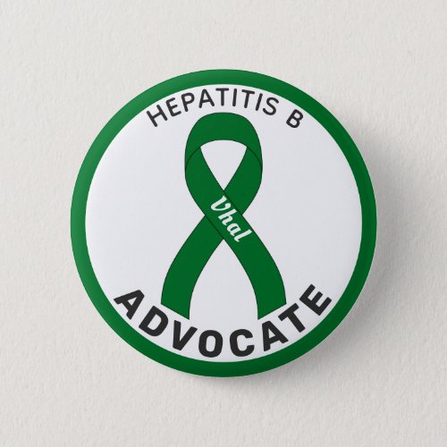 Hepatitis B Advocate Ribbon White Button